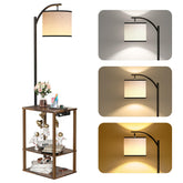 SUNMORY floor lamp with table angle view showing assembly readiness for living room use