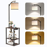 Sunmory floor lamp with table and shelves for stylish living room storage