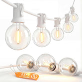 SUNSGNE 25ft G40 LED globe lights brighten patio with warm, energy-saving glow