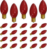 SUNSGNE C9 red bulbs pack-25 for festive outdoor lighting