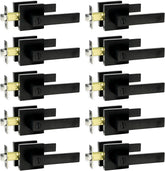 SUNTAI matte black bedroom privacy lever with square plate, ideal for multiple room updates