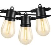 SUNTHIN outdoor string lights 48ft with 16 LED bulbs for cozy patio evenings.