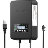 SUNVIE 120W outdoor transformer powering dusk-to-dawn landscape lighting.