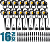 Sunvie 12W landscape light ground spike illuminating a garden path with warm ambience