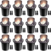 SUNVIE 12W landscape light in ground delivers warm white pathway illumination.