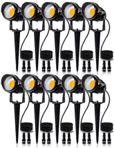 SUNVIE 12W landscape light casting warm white glow on garden path