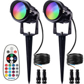 SUNVIE 12W RGB landscape light front view for durable outdoor pathway lighting