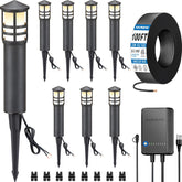 SUNVIE 60W transformer with dusk-to-dawn sensor powers outdoor lighting.