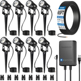 SUNVIE all-in-one LED landscape kit transformer powers outdoor lighting