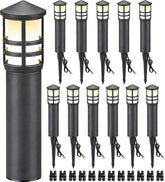 SUNVIE bollard light with conical top design enhances walkway visibility and curb appeal