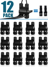SUNVIE Fastlock2 shows 12-light coverage for easy outdoor setup.