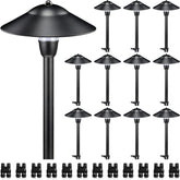 SUNVIE LED low-voltage path light with hat shade for elegant walkways