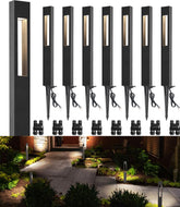 SUNVIE pathway stake light along a stone path with warm 3000K glow