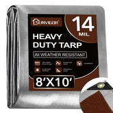 Sunvigor tarp 8x10ft heavy-duty 14mil cover provides durable outdoor protection