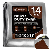 Sunvigor tarp front view 10x20 shows rugged waterproof protection for outdoor spaces.