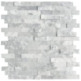 Sunwings 5-sheet mosaic natural 3D stone tiles close-up, showcasing durable, easy-to-clean texture.