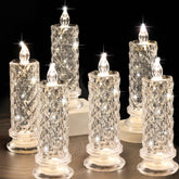 SupBri Rose Shadow LED candles front view with warm romantic glow for table decor