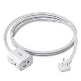 SUPERDANNY mini power strip with three outlets on three sides for clutter-free power access.