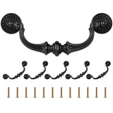 Supkiir 6-pack vintage black drawer pulls for cabinets, durable zinc alloy.