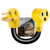 Suplevel NEMA 10-30P to 6-50R adapter cord close-up with copper conductors for reliable power