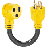 Suplevel NEMA L14-30P to 6-50R adapter cord connected outdoors for welding.