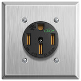 SURAIELEC 50A NEMA 14-50R outlet with stainless steel faceplate for durable connections.