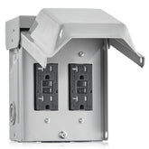 Suraielec outdoor outlet box with dual GFCI sockets for safe exterior power