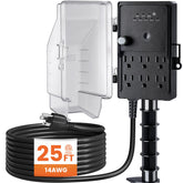 SURAIELEC outdoor power stake with dusk-to-dawn timer for automatic lighting control.