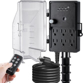 SURAIELEC outdoor power stake timer with remote control for effortless exterior lighting setups