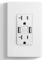SURAIELEC 20A GFCI outlet with dual USB ports for convenient charging.