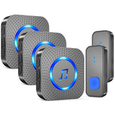 SURFOU wireless doorbell kit: receiver front view demonstrates multi-receiver setup for whole-home alerts.