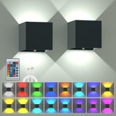 SURPALIG RGB wall sconces two-pack mounted for ambient mood lighting