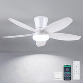 Surtime 36-inch ceiling fan with lights and remote in a modern living room.