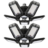 suyncyi 2-pack LED garage light with 5-panel design for even illumination.