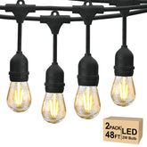 Svater 96 ft outdoor string lights with antique S14 bulbs create a warm patio glow