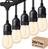 Svater outdoor LED string lights 25ft provide bright, energy-efficient patio ambiance.