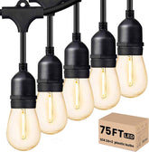 Svater outdoor LED string lights 75 ft for warm ambient patio lighting.