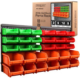 SWANLAKE GARDEN TOOLS 30-bin wall-mount assembly shows quick setup for your workshop.
