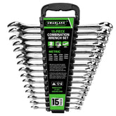SWANLAKE wrench set 8-22 mm range on storage rack for quick access in the workshop