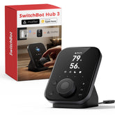 SwitchBot Hub 3 with dial master rotary knob for precise air conditioning and lighting adjustments.