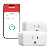 SwitchBot Smart Plug Mini demonstrates its space-saving compact design in a crowded outlet.