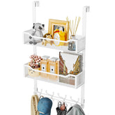 SWTYMIKI over-the-door hook with 16 hooks and 2 baskets for organized spaces