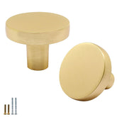 SWZHAI brushed brass round knob pack 01 highlights easy grip and timeless style