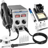 Syizyen 8586D dual-display soldering station for precise control and multitasking.