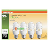 SYLVANIA CFL T2 Twist bulb 60W equivalent delivers 850 lumens for bright rooms