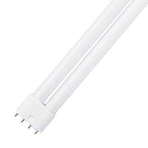 Sylvania Dulux L 40W 4-pin close-up of energy-efficient lamp base.