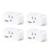 LEDVANCE Sylvania WiFi Smart Plug four-pack front view showing compact outlet footprint.