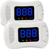 Sylzy CO detector displays real-time CO levels in PPM for quick safety awareness.