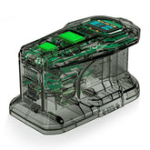 SYMIK PSC with Ryobi 18V battery showing live charging data on the OLED screen.