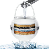 Syvahome bath filter on tub faucet overflow delivers steady water flow for quick, mess-free filling.